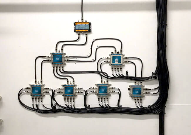 photo of a clean wiring installation of low voltage cabling at an industrial work site in Alberta